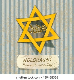 holocaust remembrance day illustration with Star of David. vector