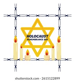 Holocaust Remembrance Day Memorial Vector Illustration