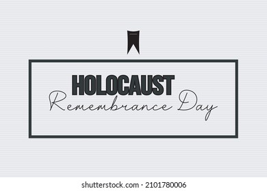 Texto de tipografía del Día del Recuerdo del Holocausto con el símbolo del duelo.