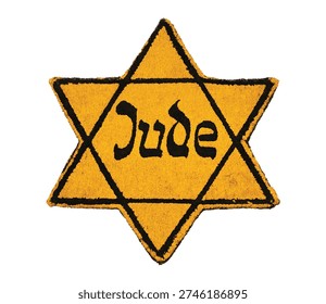 Holocaust Remembrance Day: Vector Yellow Star of David or Jewish  badge, somber symbol that was used by the Nazis to stigmatize and isolate Jews