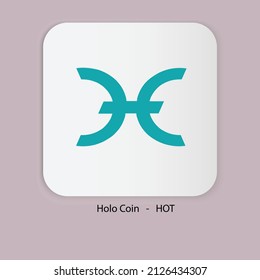 Holocoin (HOT)cryptocurrency token logo.
vector illustration logo design of HOT on isolated background.