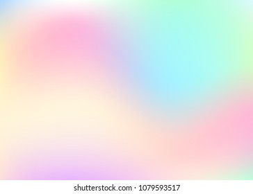 Hologram abstract background. Bright gradient mesh backdrop with hologram. 90s, 80s retro style. Iridescent graphic template for brochure, banner, wallpaper, mobile screen.