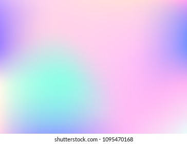 Hologram abstract background. Bright gradient mesh backdrop with hologram. 90s, 80s retro style. Pearlescent graphic template for book, annual, mobile interface, web app.
