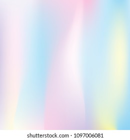 Hologram abstract background. Bright gradient mesh backdrop with hologram. 90s, 80s retro style. Iridescent graphic template for brochure, flyer, poster design, wallpaper, mobile screen.