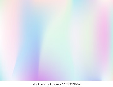 Hologram abstract background. Bright gradient mesh backdrop with hologram. 90s, 80s retro style. Pearlescent graphic template for brochure, flyer, poster design, wallpaper, mobile screen.