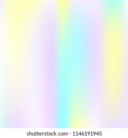 Hologram abstract background. Bright gradient mesh backdrop with hologram. 90s, 80s retro style. Pearlescent graphic template for brochure, flyer, poster design, wallpaper, mobile screen.