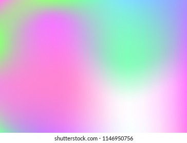 Hologram abstract background. Bright gradient mesh backdrop with hologram. 90s, 80s retro style. Iridescent graphic template for banner, flyer, cover design, mobile interface, web app.