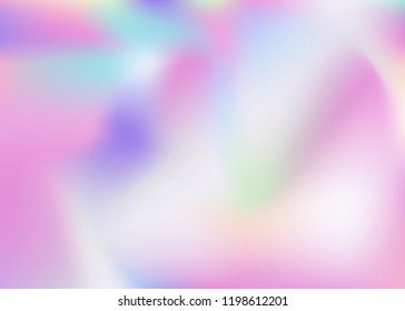 Hologram abstract background. Bright gradient mesh backdrop with hologram. 90s, 80s retro style. Pearlescent graphic template for book, annual, mobile interface, web app.
