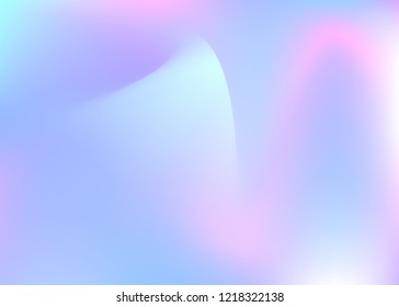Hologram abstract background. Bright gradient mesh backdrop with hologram. 90s, 80s retro style. Pearlescent graphic template for brochure, banner, wallpaper, mobile screen.