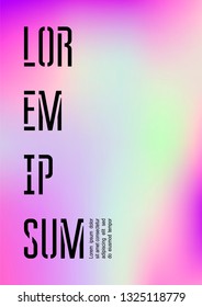 Hologram abstract background. Bright gradient mesh backdrop with hologram. 90s, 80s retro style. Pearlescent graphic template for banner, flyer, cover design, mobile interface, web app. 