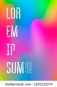Hologram abstract background. Bright gradient mesh backdrop with hologram. 90s, 80s retro style. Pearlescent graphic template for banner, flyer, cover design, mobile interface, web app. 