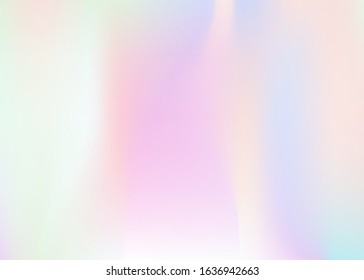 Hologram abstract background. Bright gradient mesh backdrop with hologram. 90s, 80s retro style. Pearlescent graphic template for brochure, flyer, poster design, wallpaper, mobile screen.