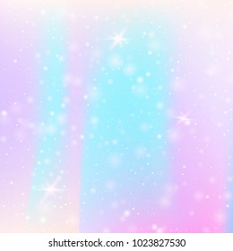 Hologram abstract background. Colorful gradient backdrop with hologram. 90s, 80s retro style. Pearlescent graphic template for brochure, flyer, poster design, wallpaper, mobile screen.