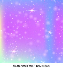 Hologram abstract background. Colorful gradient backdrop with hologram. 90s, 80s retro style. Iridescent graphic template for banner, flyer, cover design, mobile interface, web app.