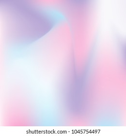 Hologram abstract background. Colorful gradient mesh backdrop with hologram. 90s, 80s retro style. Pearlescent graphic template for banner, flyer, cover design, mobile interface, web app.