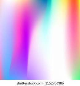 Hologram abstract background. Colorful gradient mesh backdrop with hologram. 90s, 80s retro style. Pearlescent graphic template for banner, flyer, cover design, mobile interface, web app.
