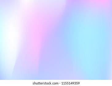Hologram abstract background. Colorful gradient mesh backdrop with hologram. 90s, 80s retro style. Pearlescent graphic template for brochure, flyer, poster design, wallpaper, mobile screen.