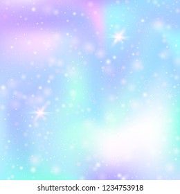 Hologram abstract background. Colorful gradient backdrop with hologram. 90s, 80s retro style. Pearlescent graphic template for banner, flyer, cover design, mobile interface, web app.