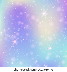Hologram abstract background. Futuristic gradient backdrop with hologram. 90s, 80s retro style. Iridescent graphic template for brochure, flyer, poster design, wallpaper, mobile screen.
