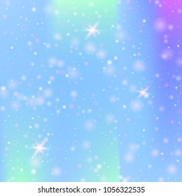 Hologram abstract background. Futuristic gradient backdrop with hologram. 90s, 80s retro style. Pearlescent graphic template for brochure, flyer, poster design, wallpaper, mobile screen.