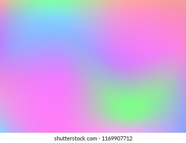 Hologram abstract background. Futuristic gradient mesh backdrop with hologram. 90s, 80s retro style. Iridescent graphic template for book, annual, mobile interface, web app.