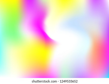 Hologram abstract background. Futuristic gradient mesh backdrop with hologram. 90s, 80s retro style. Iridescent graphic template for book, annual, mobile interface, web app.