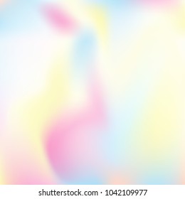 Hologram abstract background. Liquid gradient mesh backdrop with hologram. 90s, 80s retro style. Iridescent graphic template for banner, flyer, cover design, mobile interface, web app.