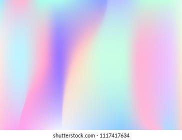 Hologram abstract background. Liquid gradient mesh backdrop with hologram. 90s, 80s retro style. Iridescent graphic template for book, annual, mobile interface, web app.