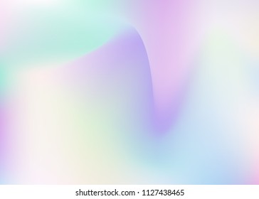 Hologram abstract background. Liquid gradient mesh backdrop with hologram. 90s, 80s retro style. Iridescent graphic template for brochure, banner, wallpaper, mobile screen.