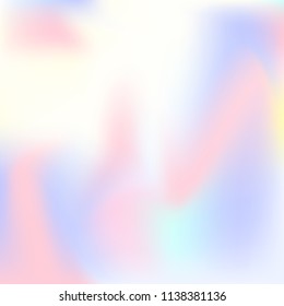 Hologram abstract background. Liquid gradient mesh backdrop with hologram. 90s, 80s retro style. Iridescent graphic template for banner, flyer, cover design, mobile interface, web app.