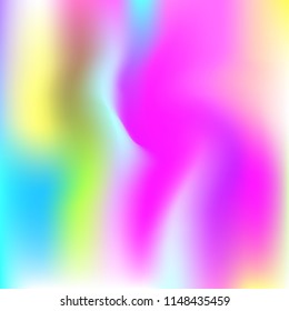 Hologram abstract background. Liquid gradient mesh backdrop with hologram. 90s, 80s retro style. Pearlescent graphic template for brochure, flyer, poster design, wallpaper, mobile screen.