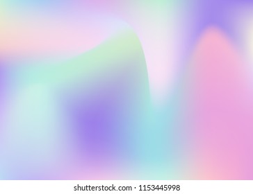 Hologram abstract background. Liquid gradient mesh backdrop with hologram. 90s, 80s retro style. Pearlescent graphic template for brochure, banner, wallpaper, mobile screen.