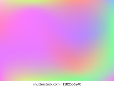 Hologram abstract background. Liquid gradient mesh backdrop with hologram. 90s, 80s retro style. Iridescent graphic template for brochure, flyer, poster design, wallpaper, mobile screen.