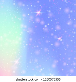 Hologram abstract background. Liquid gradient backdrop with hologram. 90s, 80s retro style. Iridescent graphic template for brochure, flyer, poster design, wallpaper, mobile screen.