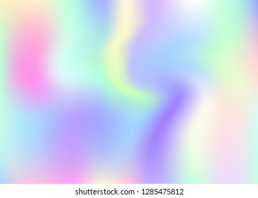 Hologram abstract background. Liquid gradient mesh backdrop with hologram. 90s, 80s retro style. Iridescent graphic template for banner, flyer, cover design, mobile interface, web app.