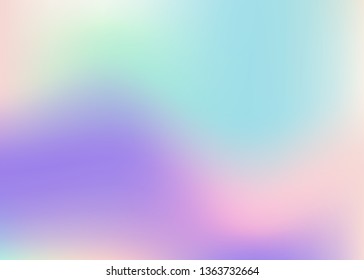 Hologram abstract background. Liquid gradient mesh backdrop with hologram. 90s, 80s retro style. Iridescent graphic template for book, annual, mobile interface, web app.