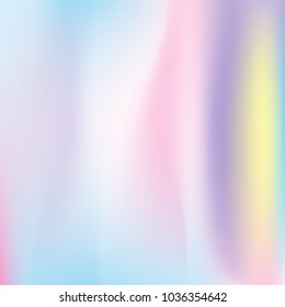 Hologram abstract background. Minimal gradient mesh backdrop with hologram. 90s, 80s retro style. Iridescent graphic template for banner, flyer, cover design, mobile interface, web app.