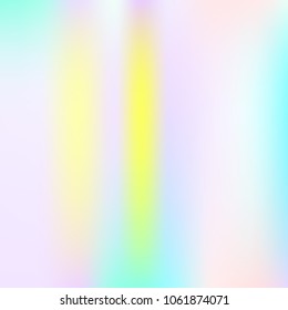 Hologram abstract background. Minimal gradient mesh backdrop with hologram. 90s, 80s retro style. Pearlescent graphic template for brochure, flyer, poster design, wallpaper, mobile screen.