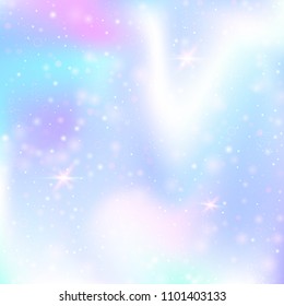 Hologram abstract background. Minimal gradient backdrop with hologram. 90s, 80s retro style. Iridescent graphic template for brochure, flyer, poster design, wallpaper, mobile screen.