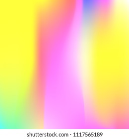 Hologram abstract background. Minimal gradient mesh backdrop with hologram. 90s, 80s retro style. Pearlescent graphic template for banner, flyer, cover design, mobile interface, web app.
