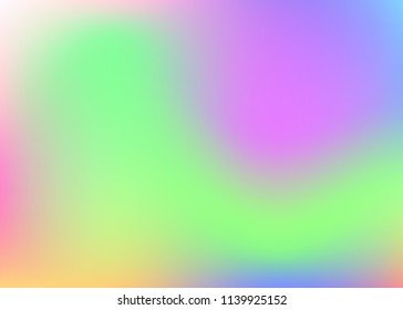 Hologram abstract background. Minimal gradient mesh backdrop with hologram. 90s, 80s retro style. Pearlescent graphic template for brochure, flyer, poster design, wallpaper, mobile screen.
