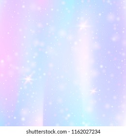 Hologram abstract background. Minimal gradient backdrop with hologram. 90s, 80s retro style. Pearlescent graphic template for brochure, flyer, poster design, wallpaper, mobile screen.