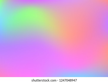 Hologram abstract background. Minimal gradient mesh backdrop with hologram. 90s, 80s retro style. Pearlescent graphic template for placard, presentation, banner, brochure.