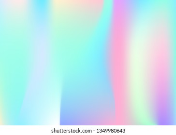 Hologram abstract background. Minimal gradient mesh backdrop with hologram. 90s, 80s retro style. Pearlescent graphic template for placard, presentation, banner, brochure.