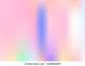 Hologram abstract background. Multicolor gradient mesh backdrop with hologram. 90s, 80s retro style. Pearlescent graphic template for brochure, banner, wallpaper, mobile screen.