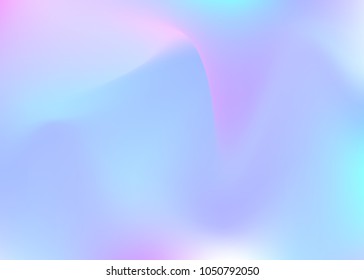 Hologram abstract background. Multicolor gradient mesh backdrop with hologram. 90s, 80s retro style. Pearlescent graphic template for brochure, flyer, poster design, wallpaper, mobile screen.