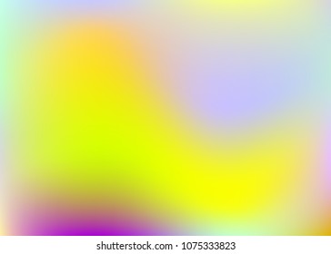 Hologram abstract background. Multicolor gradient mesh backdrop with hologram. 90s, 80s retro style. Iridescent graphic template for placard, presentation, banner, brochure.