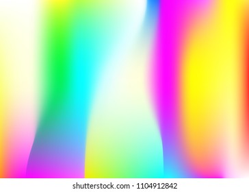 Hologram abstract background. Multicolor gradient mesh backdrop with hologram. 90s, 80s retro style. Iridescent graphic template for book, annual, mobile interface, web app.