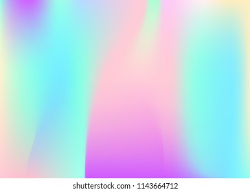 Hologram abstract background. Multicolor gradient mesh backdrop with hologram. 90s, 80s retro style. Pearlescent graphic template for banner, flyer, cover design, mobile interface, web app.