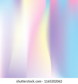Hologram abstract background. Multicolor gradient mesh backdrop with hologram. 90s, 80s retro style. Pearlescent graphic template for banner, flyer, cover design, mobile interface, web app.